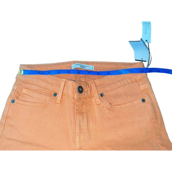 Rich & Skinny Coronado Crop Jeans Womens Size 26 Monarch Orange Stretchy - Picture 8 of 12
